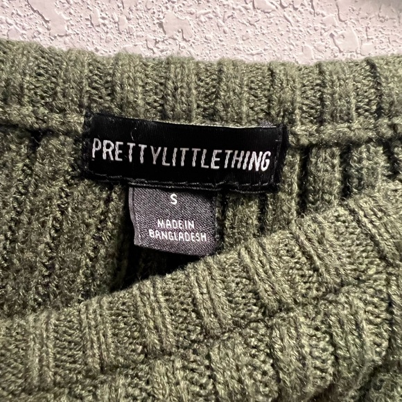 Green Ribbed Knit Sweater cropped - Picture 4 of 6